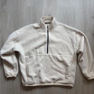 Abercrombie & Fitch Cream Half-Zip Fleece Pullover